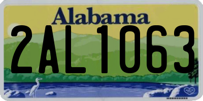AL license plate 2AL1063