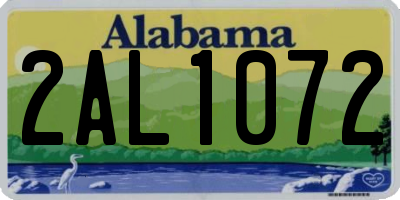 AL license plate 2AL1072