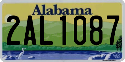 AL license plate 2AL1087