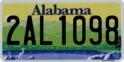 AL license plate 2AL1098