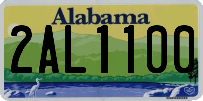 AL license plate 2AL1100