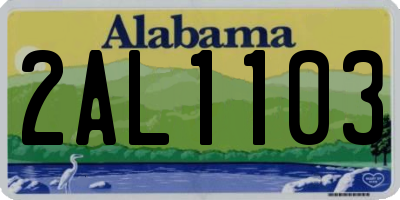 AL license plate 2AL1103