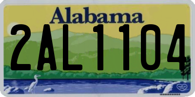 AL license plate 2AL1104