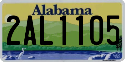AL license plate 2AL1105