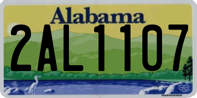 AL license plate 2AL1107