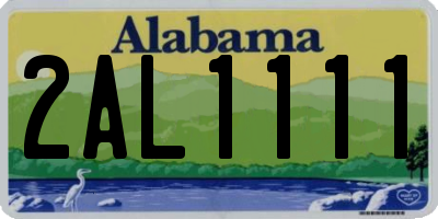 AL license plate 2AL1111