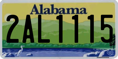 AL license plate 2AL1115