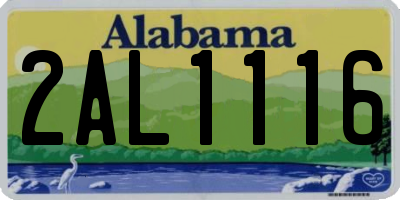 AL license plate 2AL1116