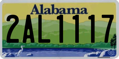 AL license plate 2AL1117