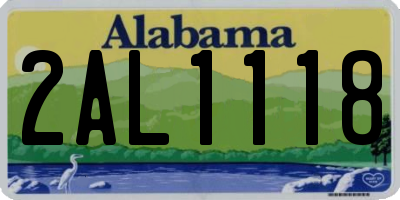 AL license plate 2AL1118