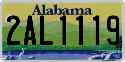 AL license plate 2AL1119