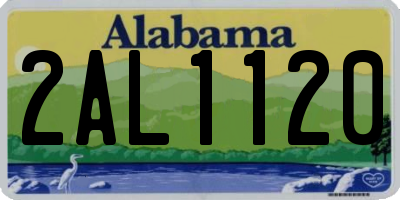 AL license plate 2AL1120