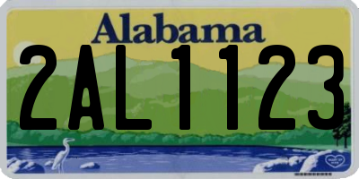 AL license plate 2AL1123
