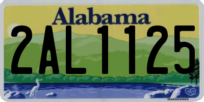AL license plate 2AL1125