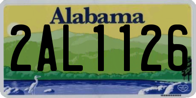 AL license plate 2AL1126