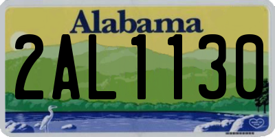 AL license plate 2AL1130