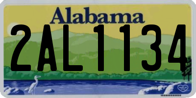AL license plate 2AL1134