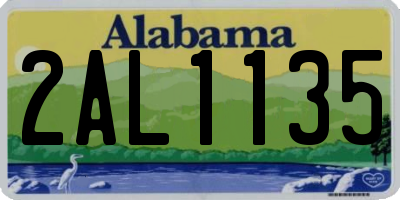 AL license plate 2AL1135