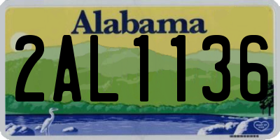 AL license plate 2AL1136