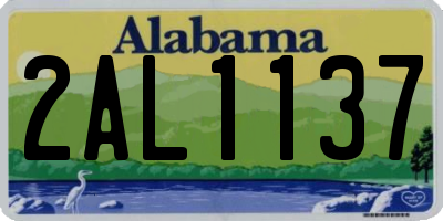 AL license plate 2AL1137