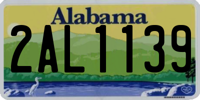 AL license plate 2AL1139