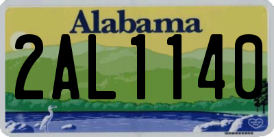 AL license plate 2AL1140