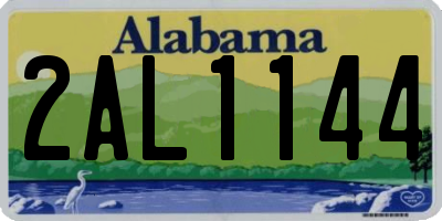 AL license plate 2AL1144