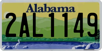 AL license plate 2AL1149