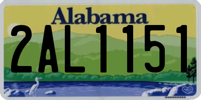 AL license plate 2AL1151
