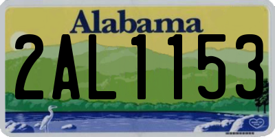 AL license plate 2AL1153
