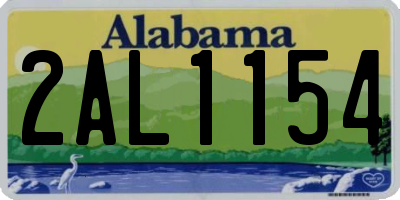 AL license plate 2AL1154