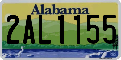 AL license plate 2AL1155