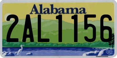 AL license plate 2AL1156
