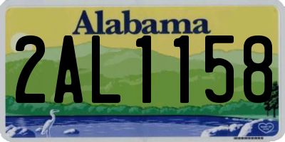 AL license plate 2AL1158