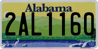 AL license plate 2AL1160