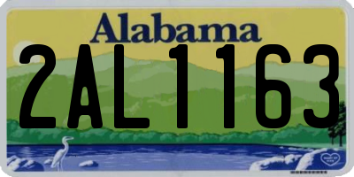 AL license plate 2AL1163