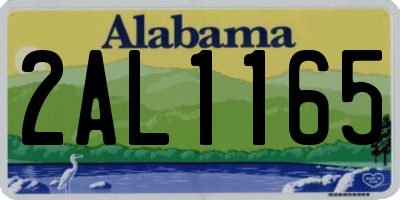 AL license plate 2AL1165