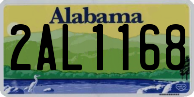 AL license plate 2AL1168
