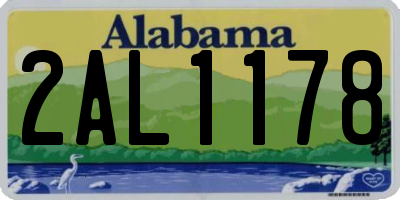 AL license plate 2AL1178