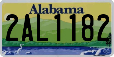 AL license plate 2AL1182