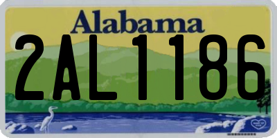 AL license plate 2AL1186