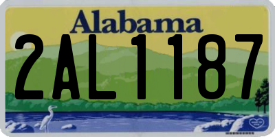 AL license plate 2AL1187
