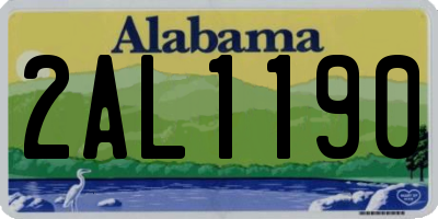 AL license plate 2AL1190