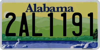 AL license plate 2AL1191