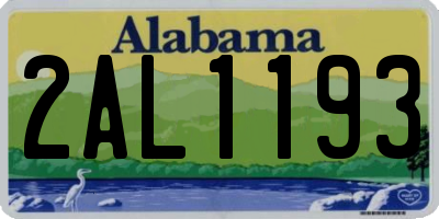 AL license plate 2AL1193