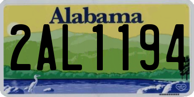 AL license plate 2AL1194