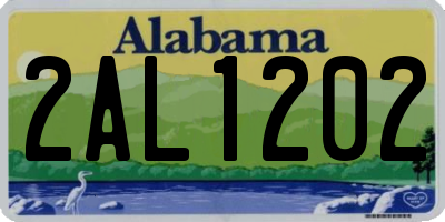 AL license plate 2AL1202