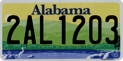 AL license plate 2AL1203