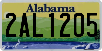 AL license plate 2AL1205