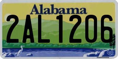 AL license plate 2AL1206